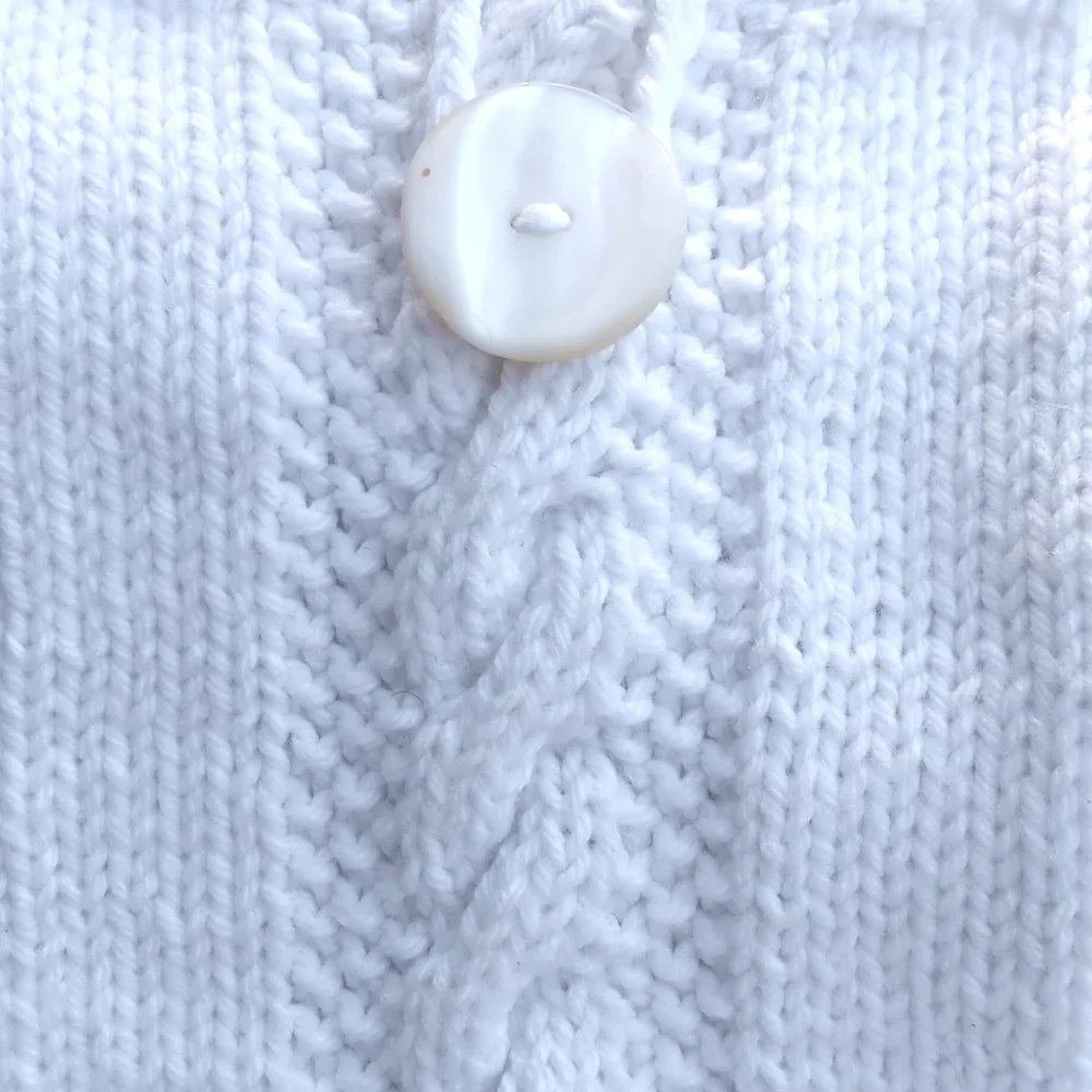 Handmade Handknit White Cableknit Crossbody Cell Phone Bag